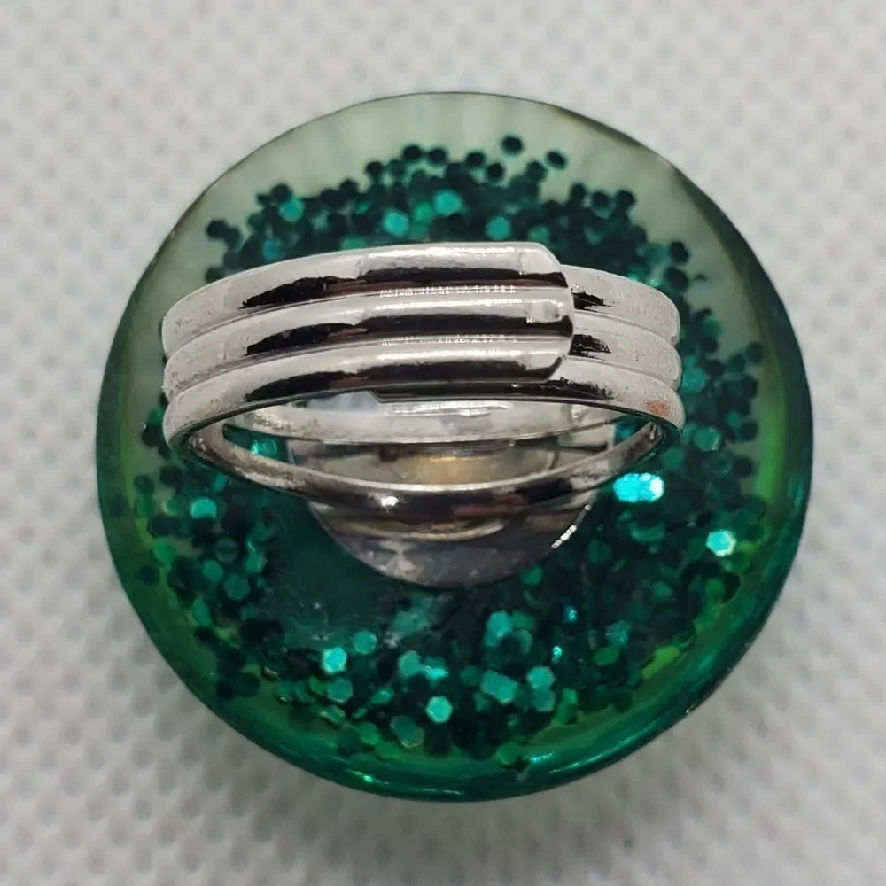 Adjustable Blue Sparkly Ring